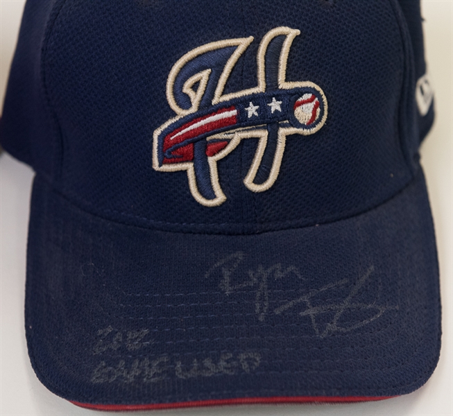 Lot Of 3 Harrisburg Senators Game Worn & Signed Hats